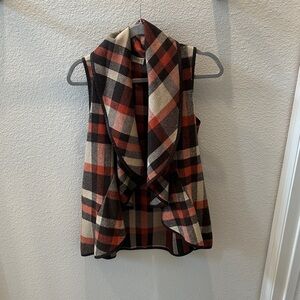 Altar'd State Plaid Sleeveless Top - Red, Black, Cream